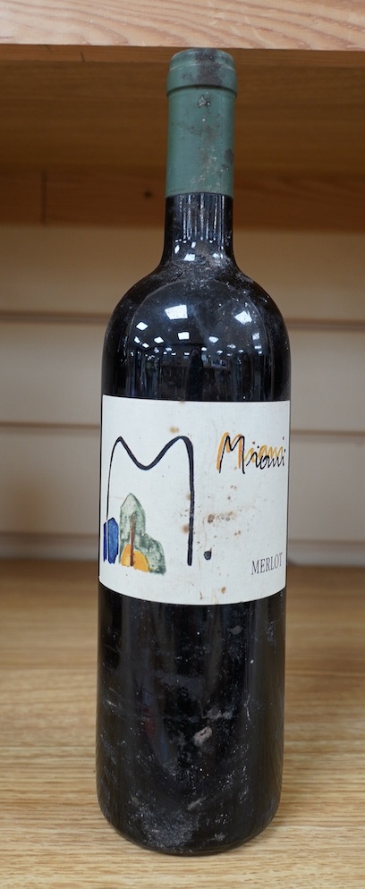 A bottle of Miani Colli Orientali Del Friuli Merlot, 1998. Condition - fair to good